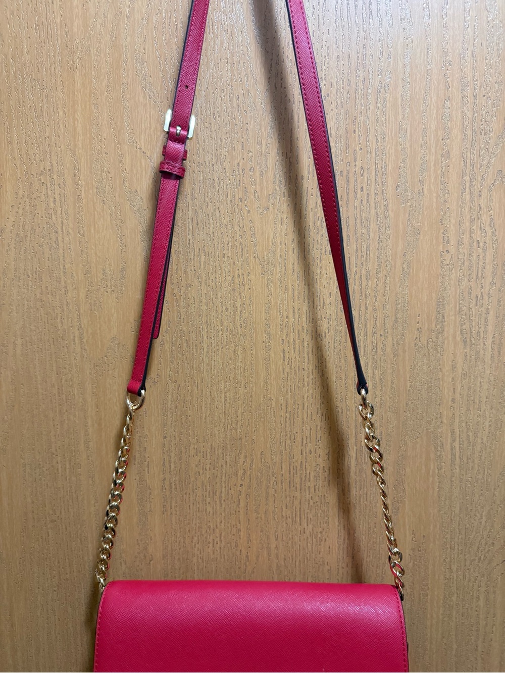 Michael Kors Red Crossbody with Gold Chain